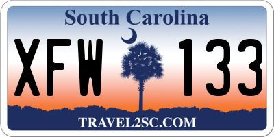SC license plate XFW133