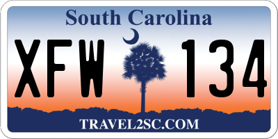 SC license plate XFW134