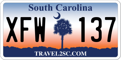 SC license plate XFW137