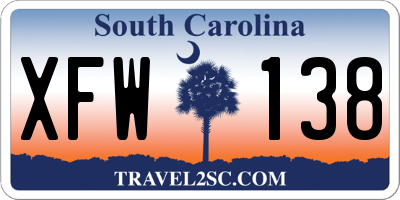 SC license plate XFW138
