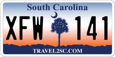 SC license plate XFW141