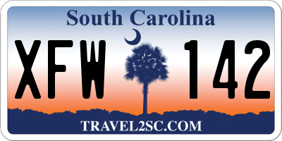 SC license plate XFW142