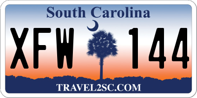 SC license plate XFW144