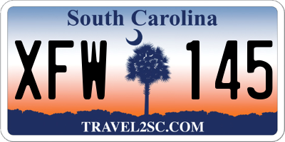 SC license plate XFW145