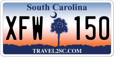 SC license plate XFW150