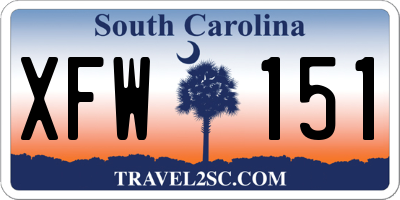 SC license plate XFW151