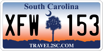 SC license plate XFW153