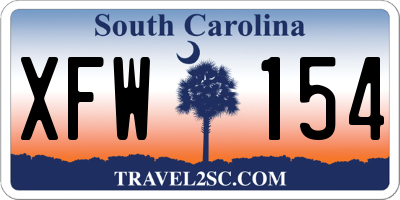SC license plate XFW154