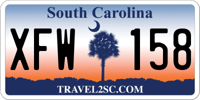 SC license plate XFW158