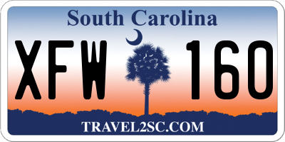 SC license plate XFW160