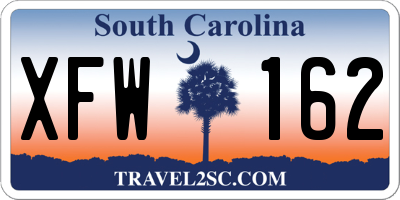 SC license plate XFW162
