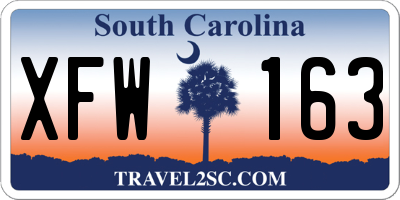 SC license plate XFW163