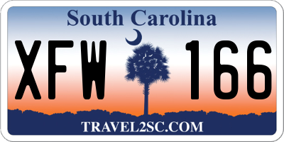 SC license plate XFW166