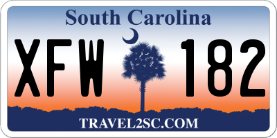 SC license plate XFW182