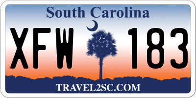 SC license plate XFW183