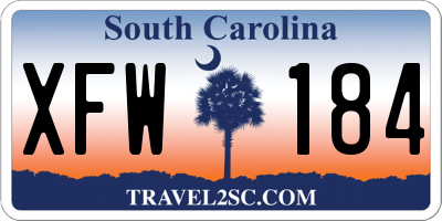 SC license plate XFW184