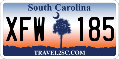 SC license plate XFW185