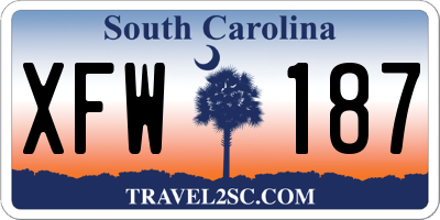 SC license plate XFW187