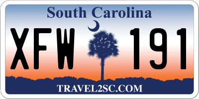 SC license plate XFW191