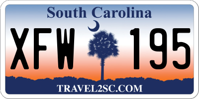 SC license plate XFW195