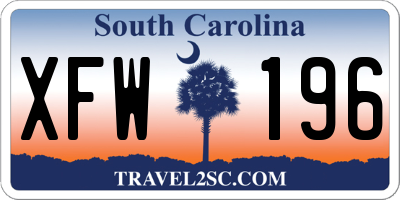 SC license plate XFW196
