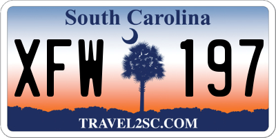SC license plate XFW197