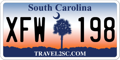 SC license plate XFW198