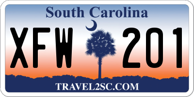 SC license plate XFW201