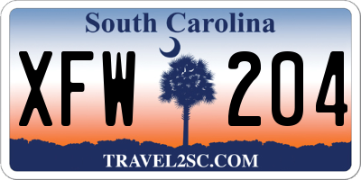 SC license plate XFW204