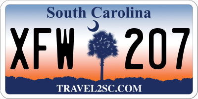 SC license plate XFW207