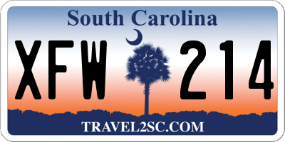 SC license plate XFW214