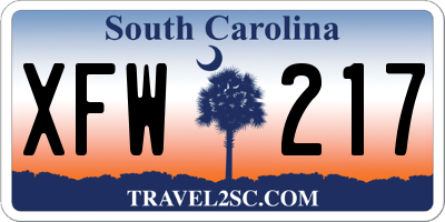 SC license plate XFW217