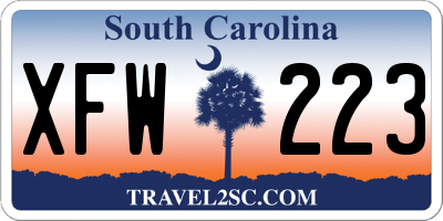 SC license plate XFW223