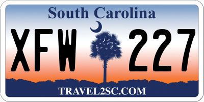 SC license plate XFW227