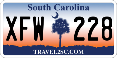 SC license plate XFW228