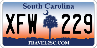 SC license plate XFW229