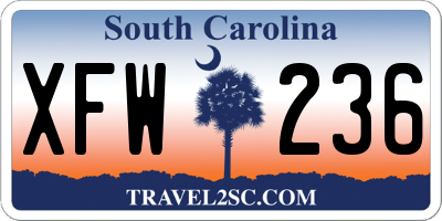 SC license plate XFW236