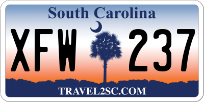 SC license plate XFW237