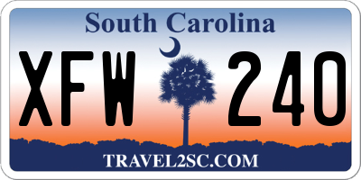 SC license plate XFW240