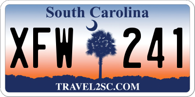 SC license plate XFW241