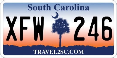 SC license plate XFW246