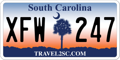 SC license plate XFW247