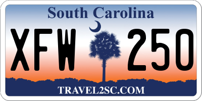 SC license plate XFW250