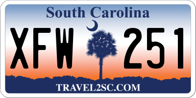 SC license plate XFW251