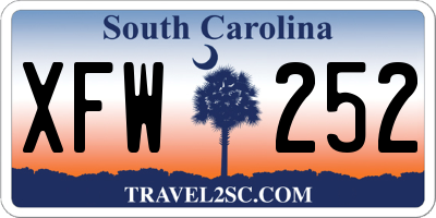 SC license plate XFW252