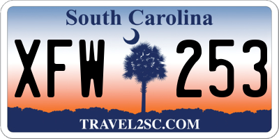 SC license plate XFW253