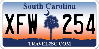 SC license plate XFW254