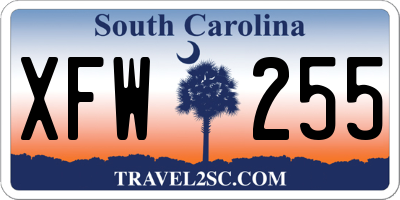 SC license plate XFW255