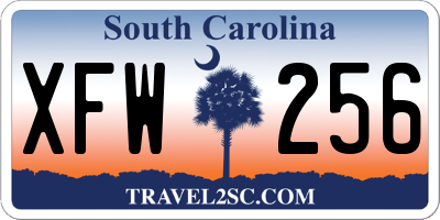 SC license plate XFW256