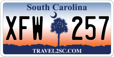 SC license plate XFW257